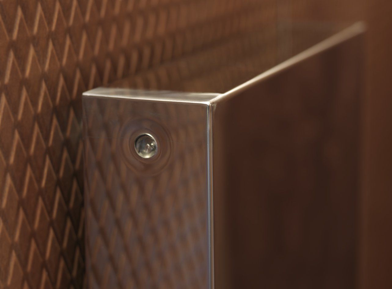 Supermirror stainless steel electric radiator Close-up of Supermirror stainless steel electric radiator